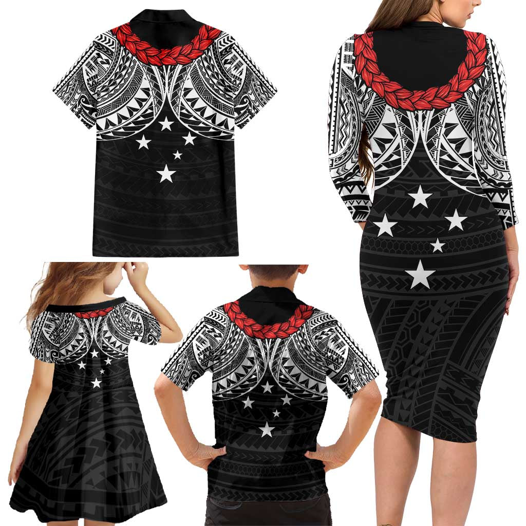 Samoan Tanoa Kava Bowl Ula Fala Family Matching Long Sleeve Bodycon Dress and Hawaiian Shirt Polynesian Tribal Vibe LT9 - Polynesian Pride
