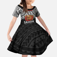 Samoan Tanoa Kava Bowl Ula Fala Family Matching Off The Shoulder Long Sleeve Dress and Hawaiian Shirt Polynesian Tribal Vibe LT9 Daughter's Dress Brown - Polynesian Pride