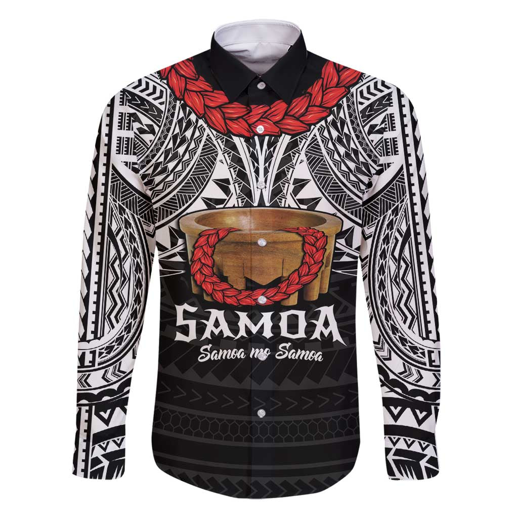 Samoan Tanoa Kava Bowl Ula Fala Family Matching Off Shoulder Maxi Dress and Hawaiian Shirt Polynesian Tribal Vibe LT9 Dad's Shirt - Long Sleeve Brown - Polynesian Pride