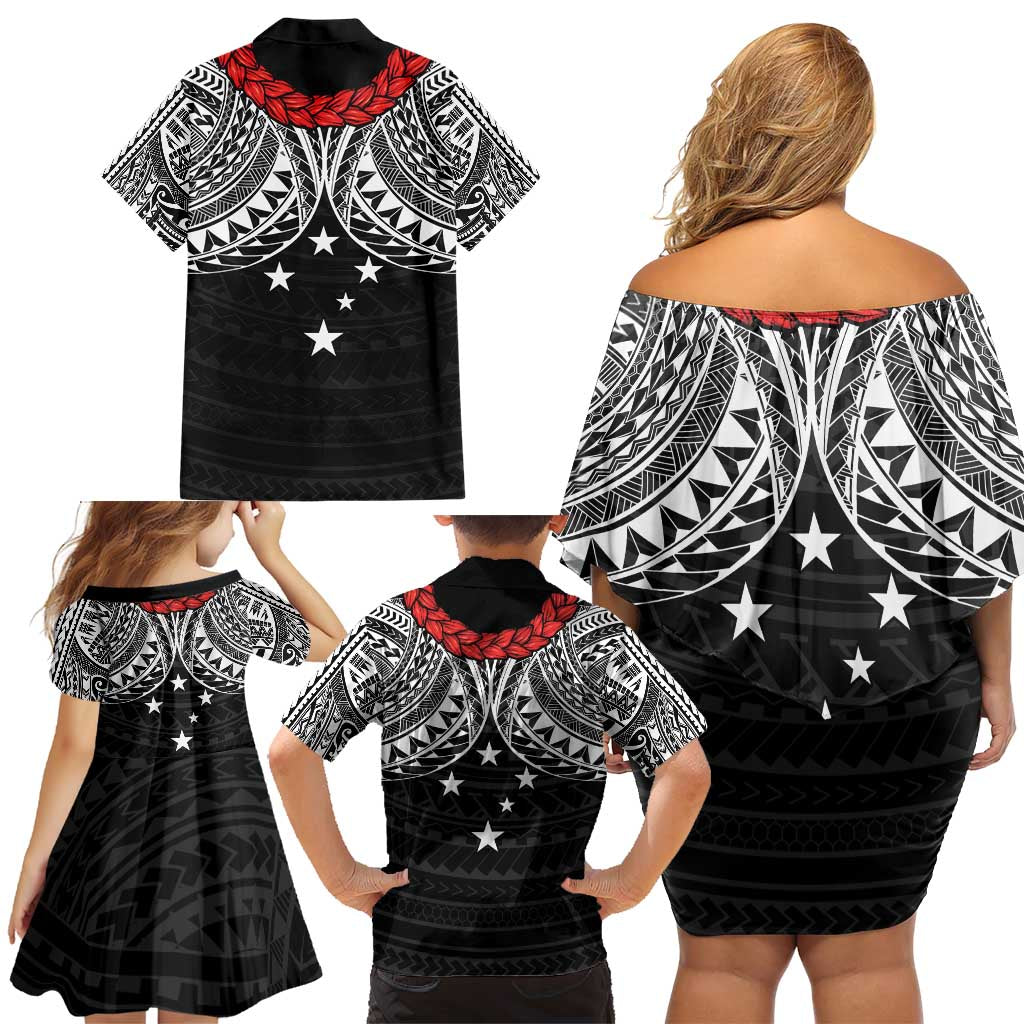 Samoan Tanoa Kava Bowl Ula Fala Family Matching Off Shoulder Short Dress and Hawaiian Shirt Polynesian Tribal Vibe LT9 - Polynesian Pride