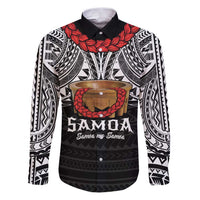 Samoan Tanoa Kava Bowl Ula Fala Family Matching Puletasi and Hawaiian Shirt Polynesian Tribal Vibe LT9 Dad's Shirt - Long Sleeve Brown - Polynesian Pride