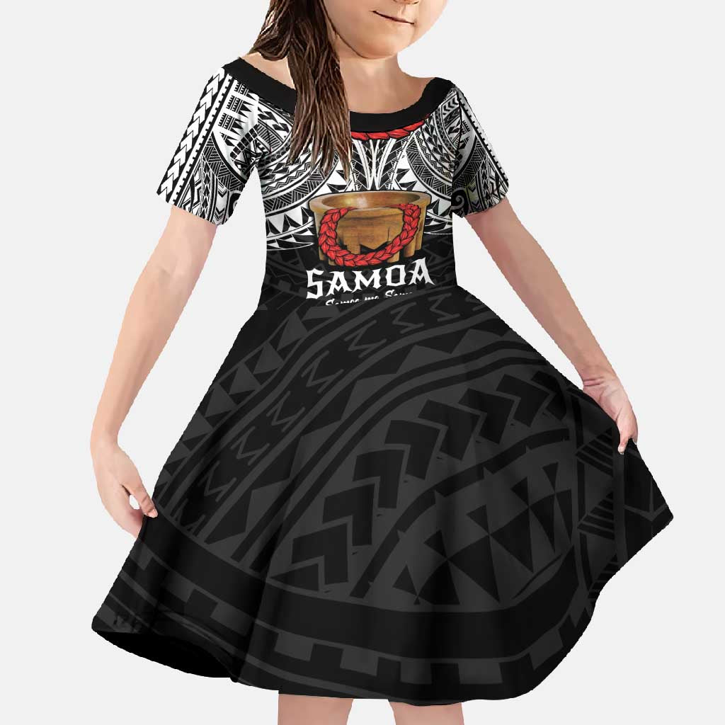 Samoan Tanoa Kava Bowl Ula Fala Family Matching Summer Maxi Dress and Hawaiian Shirt Polynesian Tribal Vibe LT9 Daughter's Dress Brown - Polynesian Pride