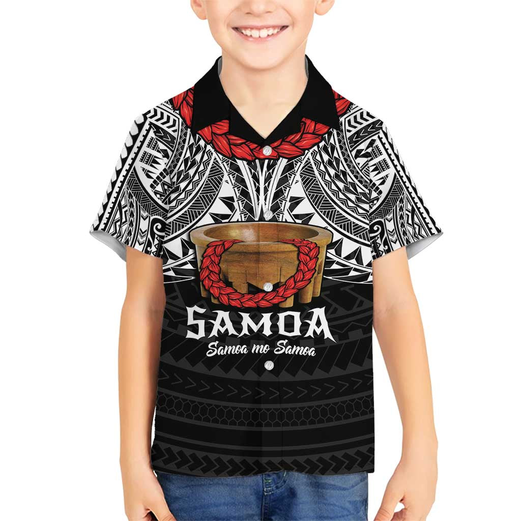 Samoan Tanoa Kava Bowl Ula Fala Family Matching Summer Maxi Dress and Hawaiian Shirt Polynesian Tribal Vibe LT9 Son's Shirt Brown - Polynesian Pride