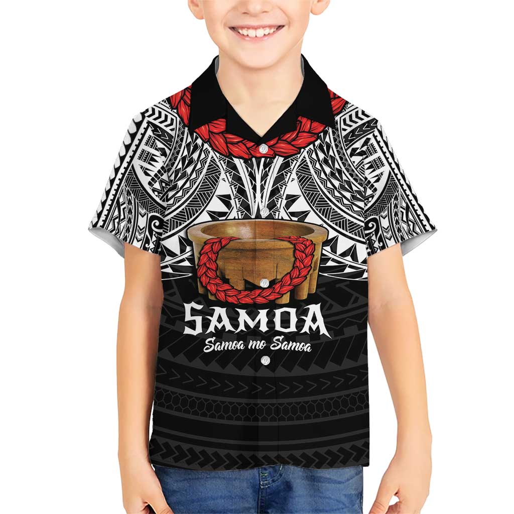 Samoan Tanoa Kava Bowl Ula Fala Kid Hawaiian Shirt Polynesian Tribal Vibe LT9 Kid Brown - Polynesian Pride