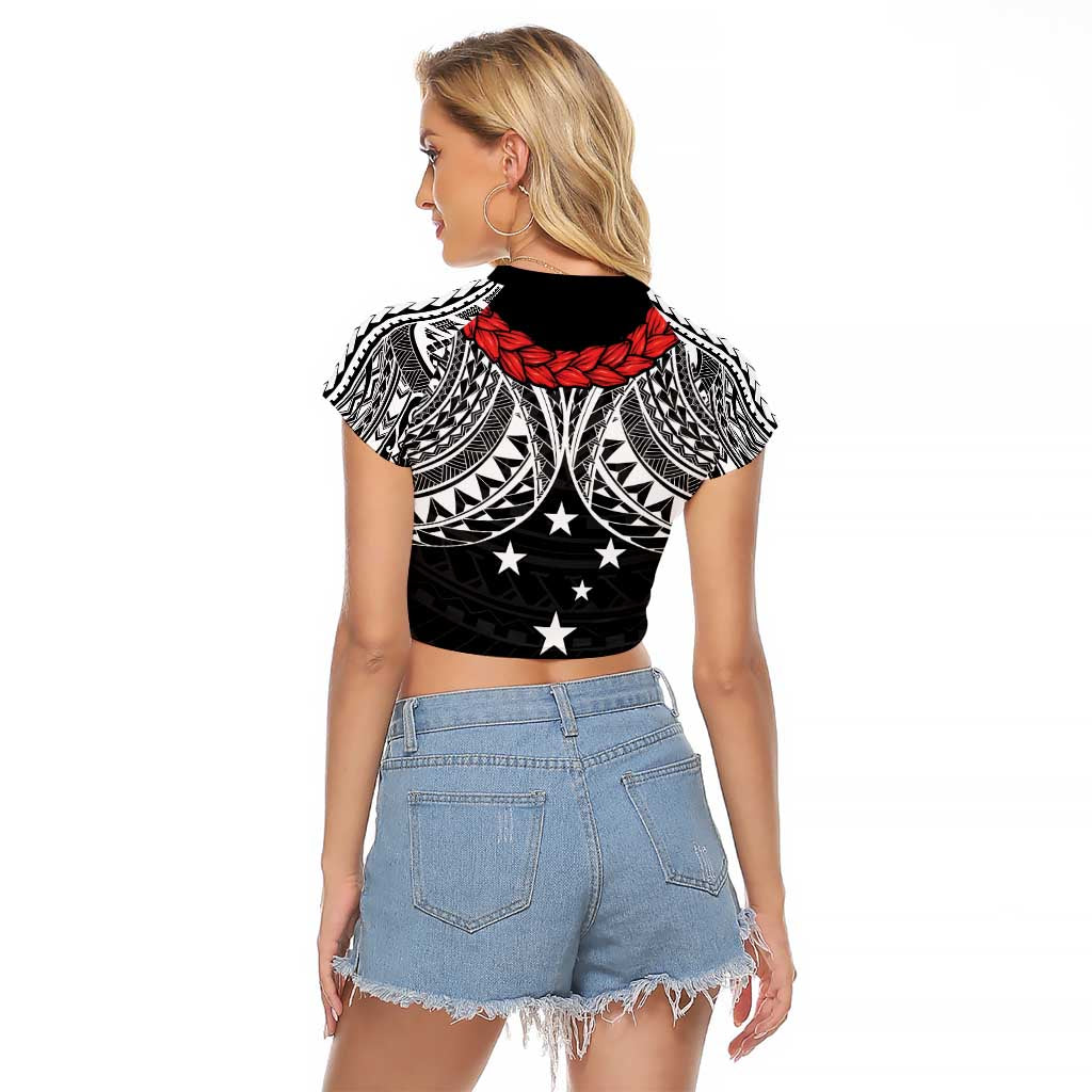 Samoan Tanoa Kava Bowl Ula Fala Raglan Cropped T Shirt Polynesian Tribal Vibe LT9 - Polynesian Pride