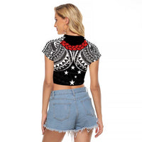 Samoan Tanoa Kava Bowl Ula Fala Raglan Cropped T Shirt Polynesian Tribal Vibe LT9 - Polynesian Pride