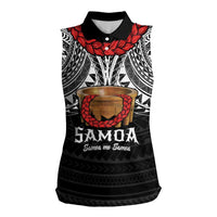 Samoan Tanoa Kava Bowl Ula Fala Women Sleeveless Polo Shirt Polynesian Tribal Vibe LT9 Female Brown - Polynesian Pride