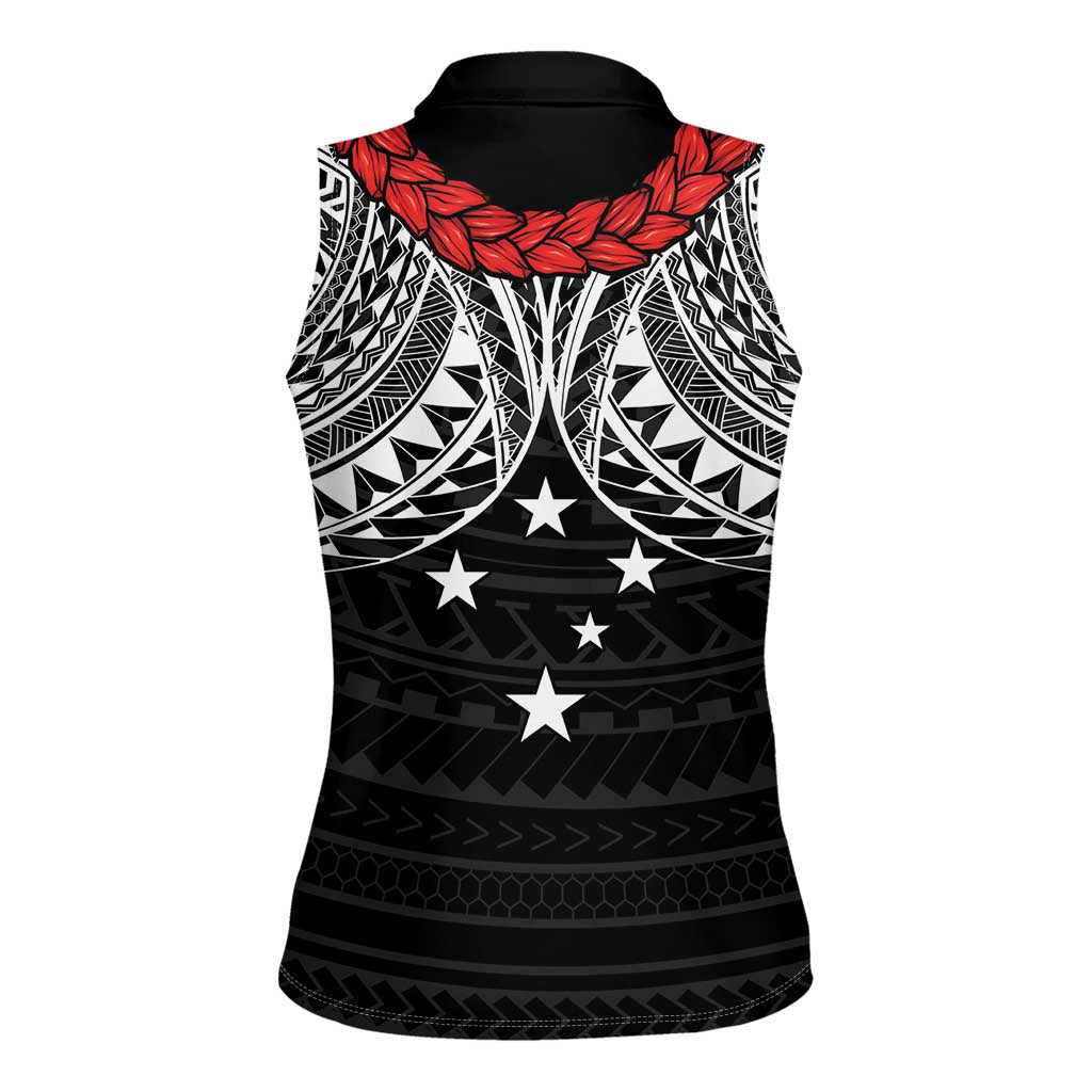 Samoan Tanoa Kava Bowl Ula Fala Women Sleeveless Polo Shirt Polynesian Tribal Vibe LT9 - Polynesian Pride