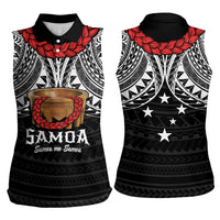 Samoan Tanoa Kava Bowl Ula Fala Women Sleeveless Polo Shirt Polynesian Tribal Vibe LT9 - Polynesian Pride
