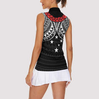 Samoan Tanoa Kava Bowl Ula Fala Women Sleeveless Polo Shirt Polynesian Tribal Vibe LT9 - Polynesian Pride