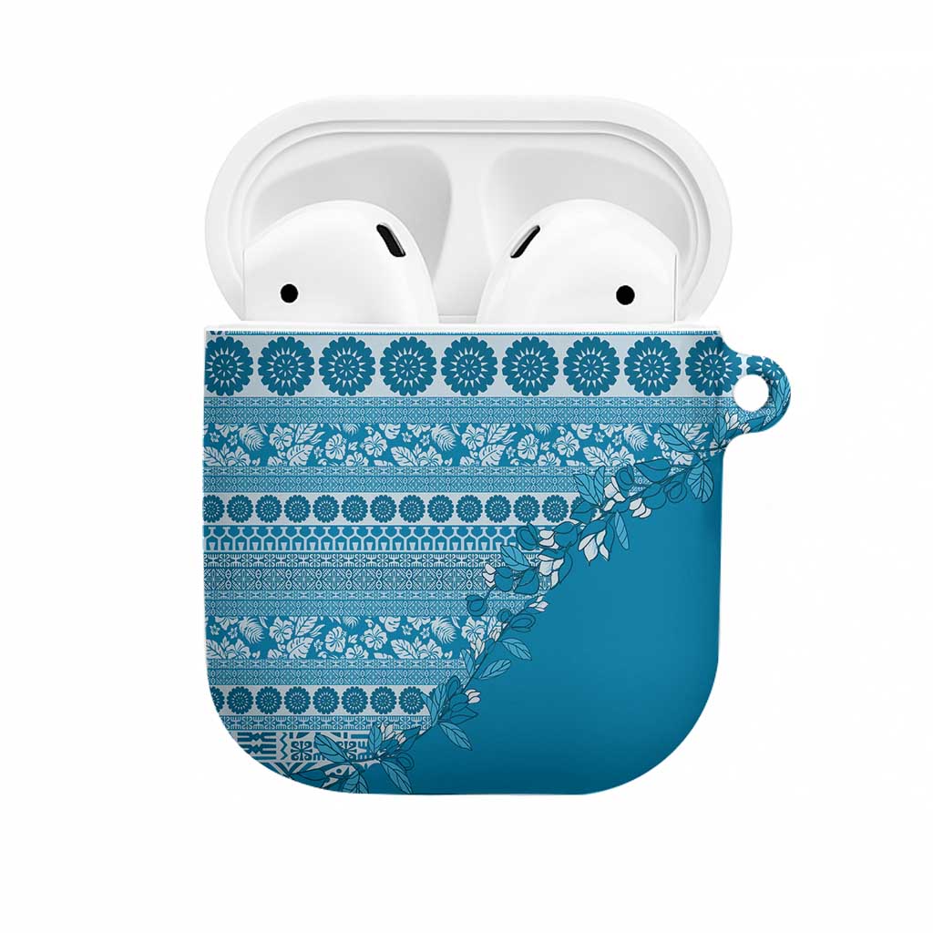 Fiji Marau na Kerisimasi AirPods Case Aqua Tagimoucia Tapa Masi Tribal LT9 Aqua - Polynesian Pride