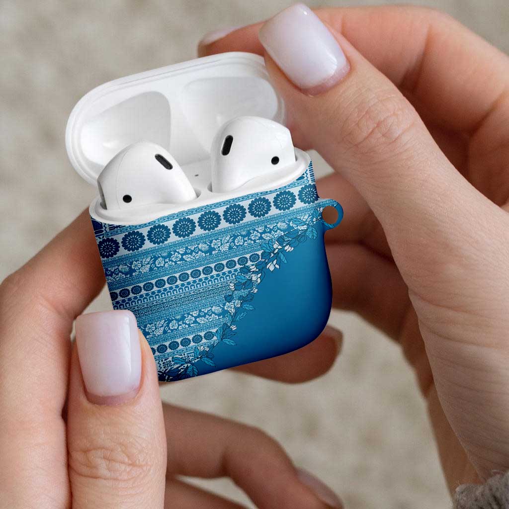 Fiji Marau na Kerisimasi AirPods Case Aqua Tagimoucia Tapa Masi Tribal LT9 - Polynesian Pride
