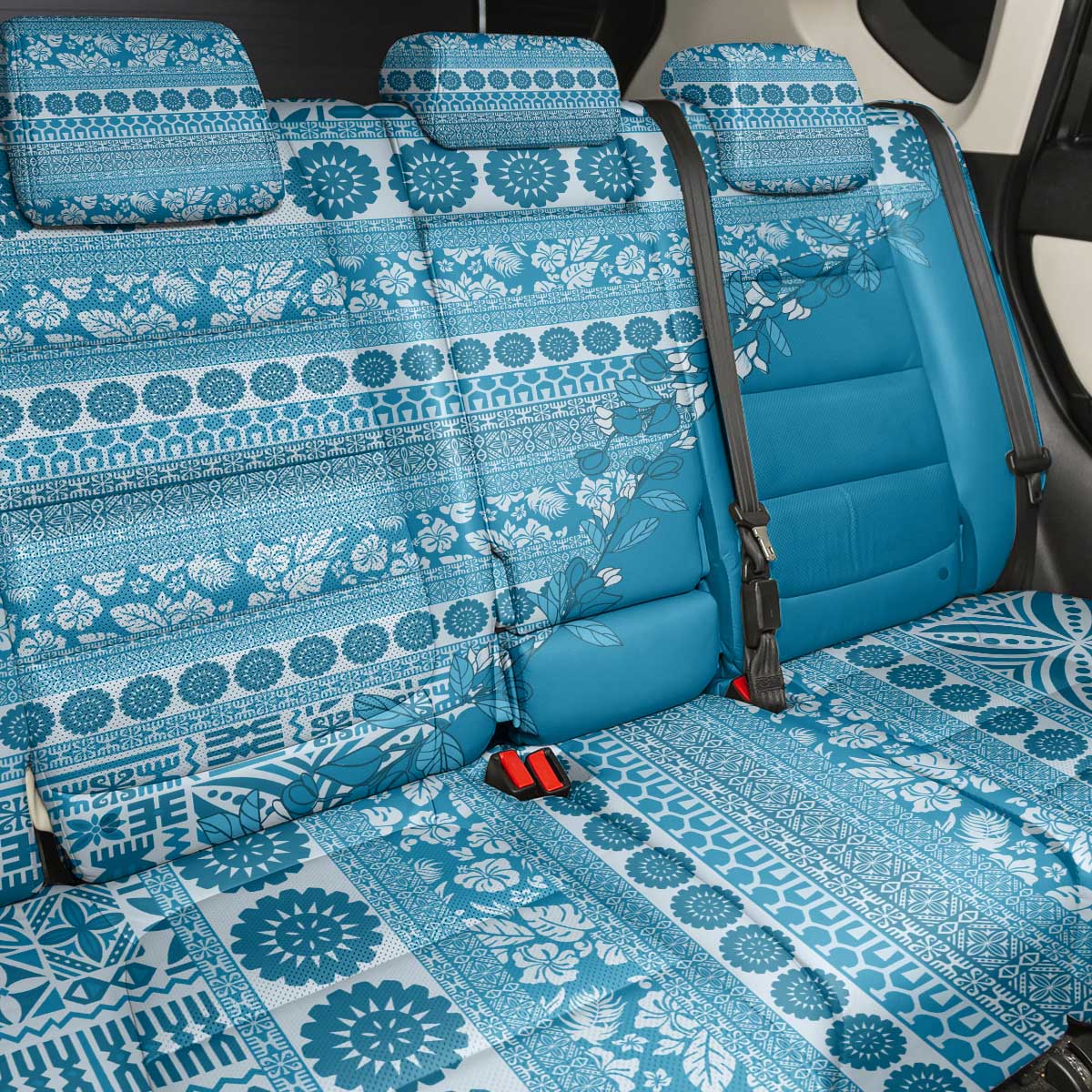 Fiji Marau na Kerisimasi Back Car Seat Cover Aqua Tagimoucia Tapa Masi Tribal LT9 - Polynesian Pride