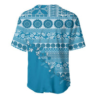 Fiji Marau na Kerisimasi Baseball Jersey Aqua Tagimoucia Tapa Masi Tribal LT9 - Polynesian Pride