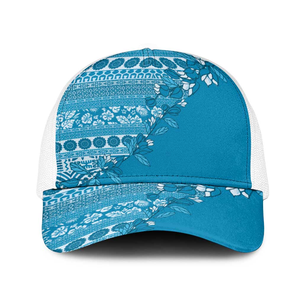 Fiji Marau na Kerisimasi Baseball Net Cap Aqua Tagimoucia Tapa Masi Tribal - Polynesian Pride