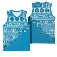 Fiji Marau na Kerisimasi Basketball Jersey Aqua Tagimoucia Tapa Masi Tribal LT9 - Polynesian Pride