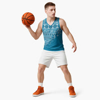 Fiji Marau na Kerisimasi Basketball Jersey Aqua Tagimoucia Tapa Masi Tribal LT9 - Polynesian Pride