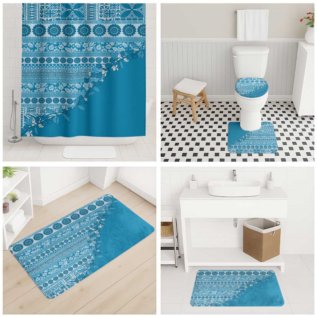 Fiji Marau na Kerisimasi Bathroom Set Aqua Tagimoucia Tapa Masi Tribal - Polynesian Pride