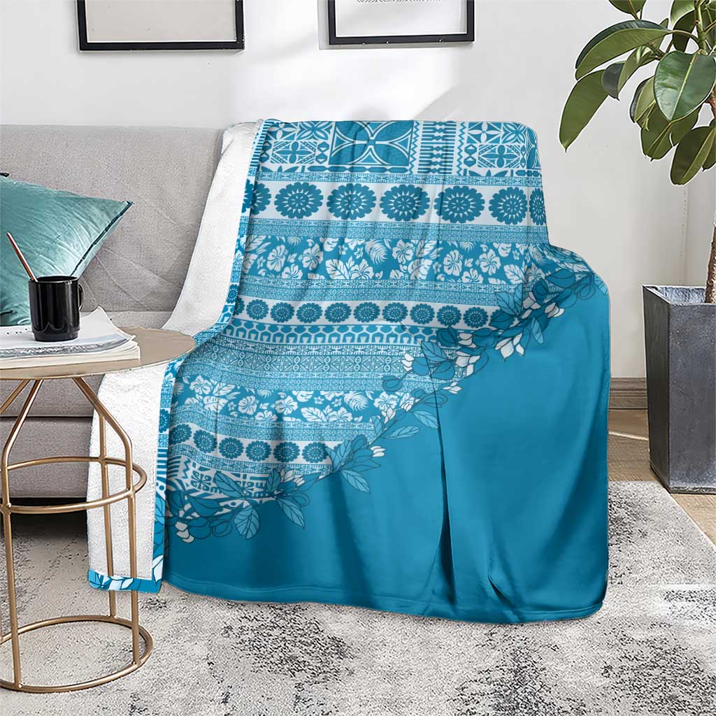 Fiji Marau na Kerisimasi Blanket Aqua Tagimoucia Tapa Masi Tribal - Polynesian Pride