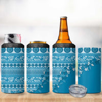 Fiji Marau na Kerisimasi 4 in 1 Can Cooler Tumbler Aqua Tagimoucia Tapa Masi Tribal LT9 - Polynesian Pride