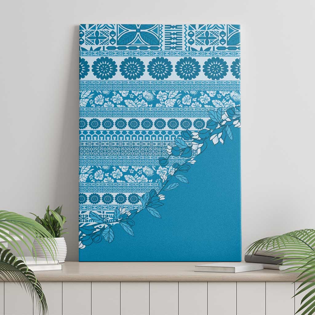 Fiji Marau na Kerisimasi Canvas Wall Art Aqua Tagimoucia Tapa Masi Tribal LT9 - Polynesian Pride
