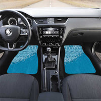 Fiji Marau na Kerisimasi Car Mats Aqua Tagimoucia Tapa Masi Tribal LT9 Set 2pcs - Front Aqua - Polynesian Pride