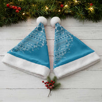 Fiji Marau na Kerisimasi Christmas Santa Hat Aqua Tagimoucia Tapa Masi Tribal LT9 - Polynesian Pride