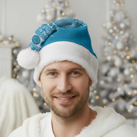 Fiji Marau na Kerisimasi Christmas Santa Hat Aqua Tagimoucia Tapa Masi Tribal LT9 - Polynesian Pride