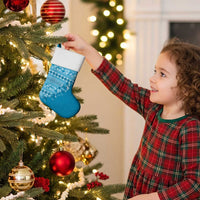 Fiji Marau na Kerisimasi Christmas Stocking Aqua Tagimoucia Tapa Masi Tribal LT9 - Polynesian Pride