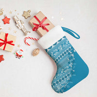 Fiji Marau na Kerisimasi Christmas Stocking Aqua Tagimoucia Tapa Masi Tribal LT9 - Polynesian Pride