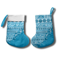Fiji Marau na Kerisimasi Christmas Stocking Aqua Tagimoucia Tapa Masi Tribal LT9 - Polynesian Pride