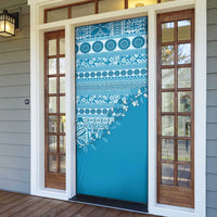 Fiji Marau na Kerisimasi Door Cover Aqua Tagimoucia Tapa Masi Tribal LT9 - Polynesian Pride