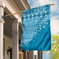 Fiji Marau na Kerisimasi Garden Flag Aqua Tagimoucia Tapa Masi Tribal LT9 House Flag Aqua - Polynesian Pride