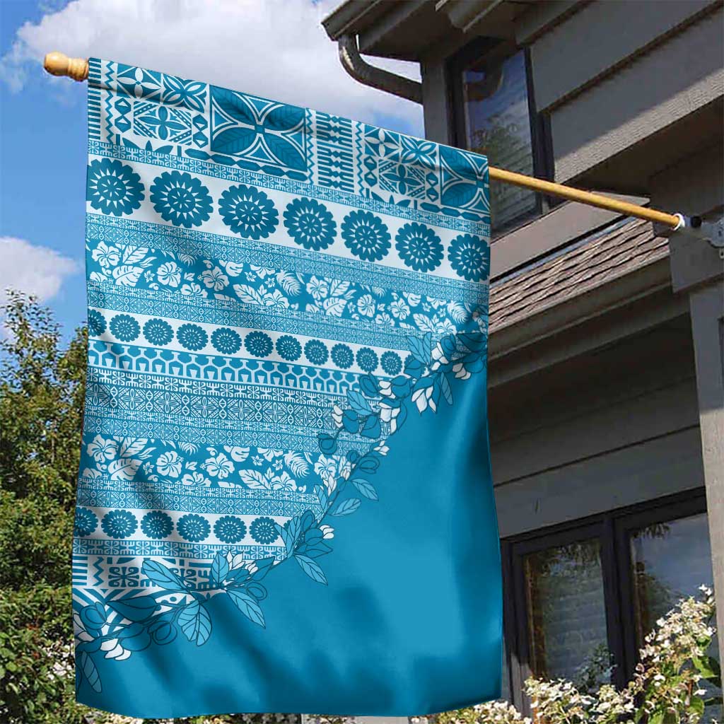 Fiji Marau na Kerisimasi Garden Flag Aqua Tagimoucia Tapa Masi Tribal LT9 - Polynesian Pride
