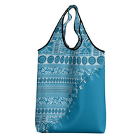 Fiji Marau na Kerisimasi Grocery Bag Aqua Tagimoucia Tapa Masi Tribal LT9 - Polynesian Pride