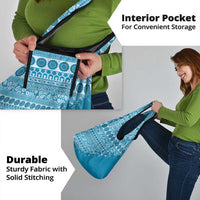 Fiji Marau na Kerisimasi Grocery Bag Aqua Tagimoucia Tapa Masi Tribal LT9 - Polynesian Pride