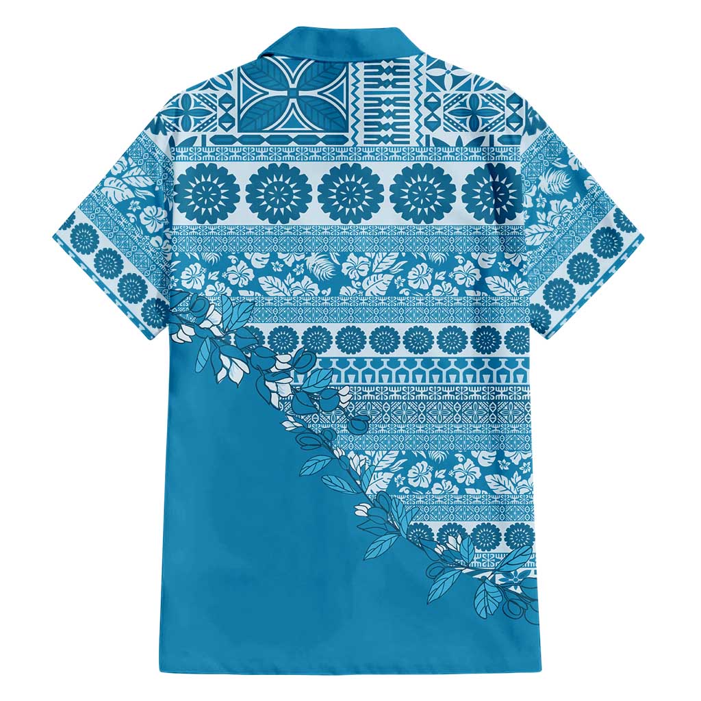 Fiji Marau na Kerisimasi Hawaiian Shirt Aqua Tagimoucia Tapa Masi Tribal LT9 - Polynesian Pride