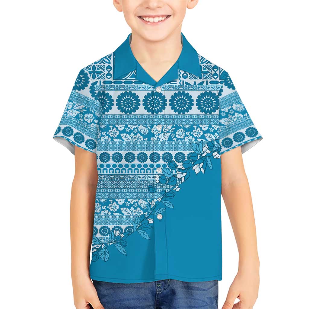 Fiji Marau na Kerisimasi Hawaiian Shirt Aqua Tagimoucia Tapa Masi Tribal LT9 - Polynesian Pride