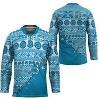 Fiji Marau na Kerisimasi Hockey Jersey Aqua Tagimoucia Tapa Masi Tribal LT9 - Polynesian Pride