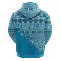 Fiji Marau na Kerisimasi Hoodie Aqua Tagimoucia Tapa Masi Tribal LT9 - Polynesian Pride