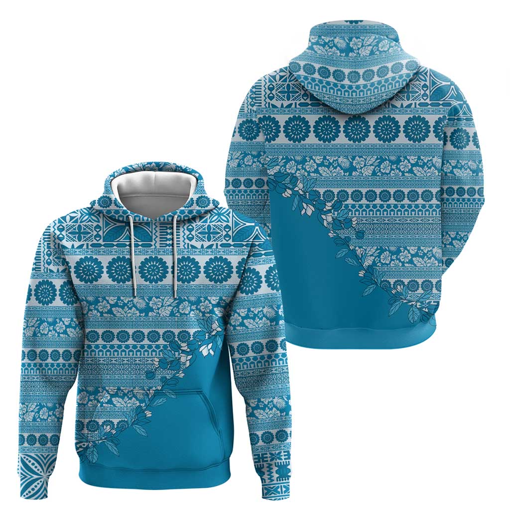 Fiji Marau na Kerisimasi Hoodie Aqua Tagimoucia Tapa Masi Tribal LT9 - Polynesian Pride