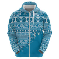 Fiji Marau na Kerisimasi Hoodie Aqua Tagimoucia Tapa Masi Tribal LT9 - Polynesian Pride