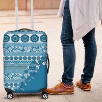 Fiji Marau na Kerisimasi Luggage Cover Aqua Tagimoucia Tapa Masi Tribal LT9 Aqua - Polynesian Pride