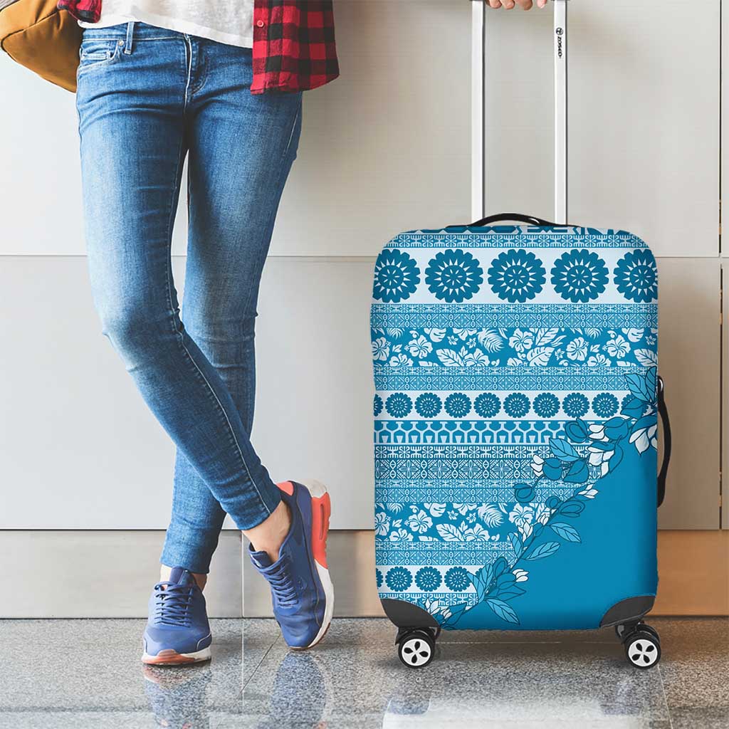 Fiji Marau na Kerisimasi Luggage Cover Aqua Tagimoucia Tapa Masi Tribal LT9 - Polynesian Pride