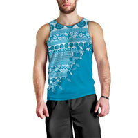 Fiji Marau na Kerisimasi Men Tank Top Aqua Tagimoucia Tapa Masi Tribal LT9 - Polynesian Pride