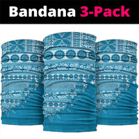 Fiji Marau na Kerisimasi Neck Gaiter Aqua Tagimoucia Tapa Masi Tribal LT9 package One Size: 25*50cm Aqua - Polynesian Pride