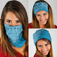 Fiji Marau na Kerisimasi Neck Gaiter Aqua Tagimoucia Tapa Masi Tribal LT9 - Polynesian Pride