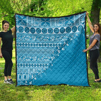 Fiji Marau na Kerisimasi Quilt Aqua Tagimoucia Tapa Masi Tribal LT9 - Polynesian Pride