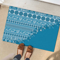 Fiji Marau na Kerisimasi Rubber Doormat Aqua Tagimoucia Tapa Masi Tribal LT9 - Polynesian Pride