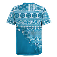 Fiji Marau na Kerisimasi Rugby Jersey Aqua Tagimoucia Tapa Masi Tribal LT9 - Polynesian Pride